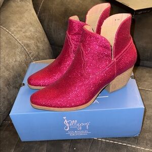 Jellypop Women's Sparkle Ankle Boots - Fuchsia